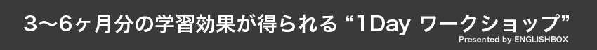 3～6ヶ月分の学習効果が見込める“1Dayワークショップ”