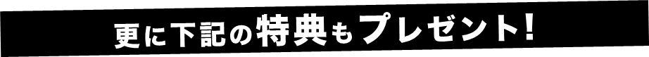 更に下記の特典もプレゼント！