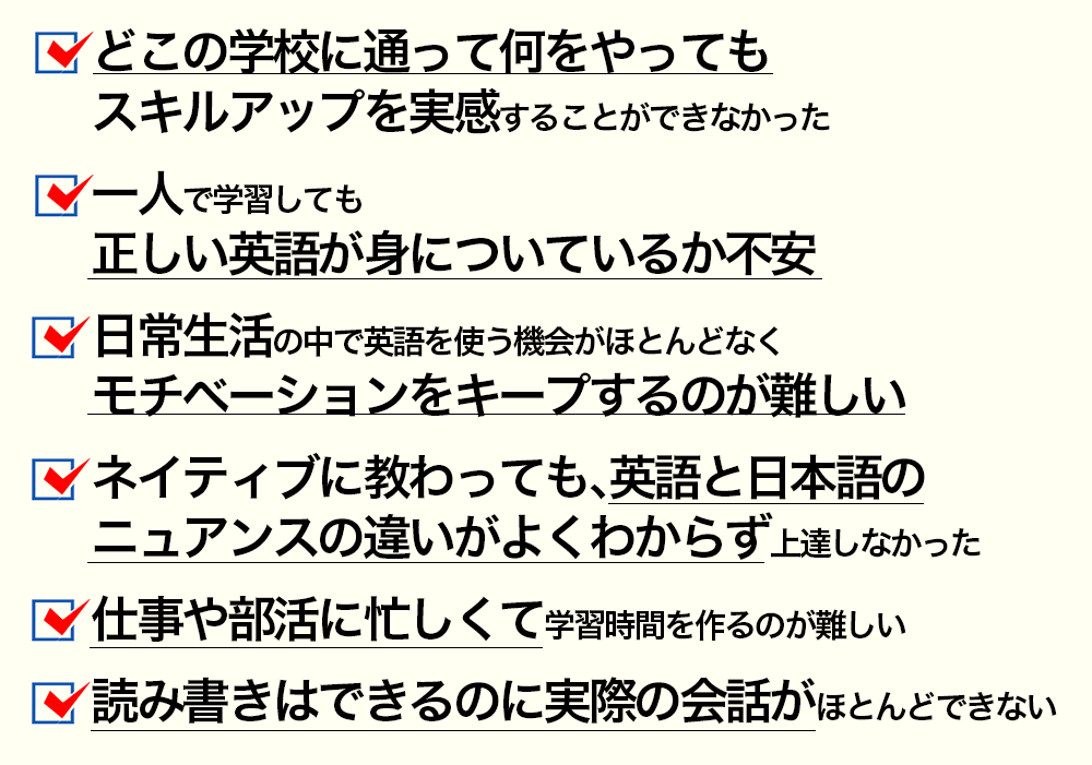 英語学習の悩み